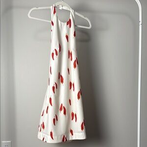 Commense White Dress with Red Pepper Print XS/S